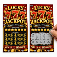 Billets de loterie à gratter personnalisés Lucky 777, cartes de jeu promotionnelles anti-contrefaçon avec impression sécurisée, vente en gros