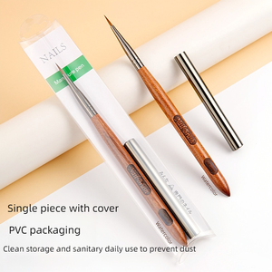 Pinceau à ongles Kolinsky avec manche en bois de santal, forte absorption d'eau, pour peinture halo et dégradé, idéal pour le nail art en salon - Product Image 3