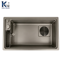 Évier de cuisine rectangulaire en acier inoxydable de haute qualité avec finition bronze canon pour la cuisine
