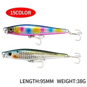 Señuelo Minnow de 95mm y 38g, Cebo Artificial Duro de ABS, Señuelos de Hundimiento para Agua Media y Fondo, para Pesca en Agua Salada y Dulce con Anzuelos - Product Image 4