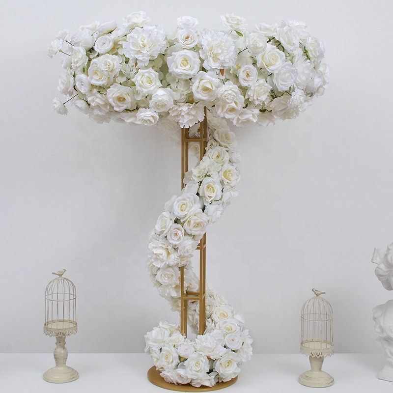 Wedding Drops White Pink Silk Flowers