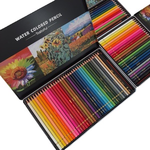 Matite Colorate Idrosolubili Set da 12, 24, 36, 72 e 120 Colori con Scatola in Metallo per <span class=keywords><strong>Disegno</strong></span> e Pittura Artistica - Product Image 3