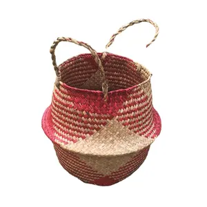 fruit plant basket seagrass wall hanging storage water hyacinth mix seagrass square storage baskets