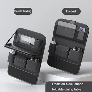 Organizador de asiento de coche de cuero de grado empresarial, mesa de comedor plegable para niños, bolsa de almacenamiento de artículos de coche Premium para un almacenamiento eficiente - Product Image 4