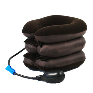 Inflatable Cervical <b>Traction</b> <b>Neck</b> Brace Coffee Brown Manual Air Pump <b>Neck</b> Support for <b>Neck</b> Stretching and Relief - Product Image 2