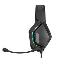 X60A Headset Gaming, kabel cahaya RGB berkabel USB terhubung Over-Ear Model pribadi dengan mikrofon penghilang kebisingan untuk bermain game