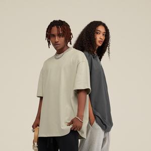 T-shirt lourd de haute qualité 100% coton t-shirts Streetwear surdimensionnés Logo personnalisé 425GSM Vintage blanc tricoté 100% coton - Product Image 1