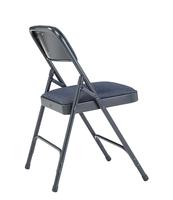 Chaise de salle à manger en tissu de qualité supérieure Imperial Blu Cadre en acier Double renfort Capacité de 480 lb Échantillon gratuit Chaise pliante Siège rembourré