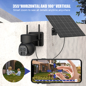 Outdoor 4MP <b>Solar</b> PTZ <b>Camera</b> Night Vision Dual Lens 12X Hybrid Digital Zoom 2MP Cloud Memory Card Two-Way Audio 1-Year Warranty - Product Image 2