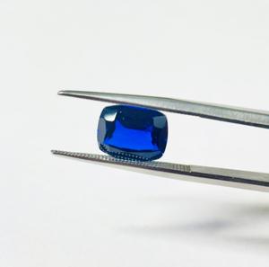 Saphir bleu de culture, forme coussin, facetté, pierres précieuses en vrac pour la fabrication de bijoux, procédé de fusion à la flamme, corindon - Product Image 3