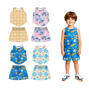 Set Estivo <span class=keywords><strong>per</strong></span> Bambini con Canottiera e Pantaloncini in Morbido Tessuto di Bambù, Abbigliamento <span class=keywords><strong>per</strong></span> Bambini Piccoli - Product Image 1