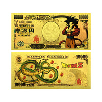 Set Uang Kertas Emas Tema Pahlawan Klasik Berlapis 24K Tahan Air PVC Kartu Kenang-kenangan Anime Populer Koleksi Hadiah