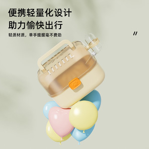 Jaula portátil para hámster, caja de viaje, diseño cuadrado transparente para mascotas pequeñas, uso en exteriores - Product Image 4