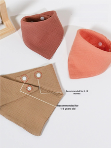 Grosir celemek bayi kustom Bandana segitiga Bib dengan kancing penutup 100% katun dapat disesuaikan dan menyerap - Product Image 4
