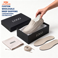 2026 Mocassins Homme en Cuir à Enfiler, Semelle en Caoutchouc Antidérapante, Chaussures de Marche Décontractées en Cuir de Vachette, Logo Personnalisé, Zapatos Casuales Hombre