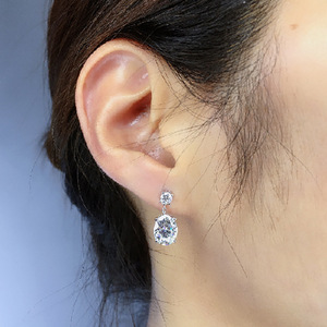 Orecchini pendenti ovali da donna, semplici ed eleganti, per l'uso quotidiano - Product Image 3