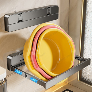 Bathroom Suction Mounted Storage Rack Rectangular Durable 8-11.9in Depth For Sink Organization - Product Image 3