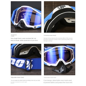 <span class=keywords><strong>Gafas</strong></span> de Motocross y Esquí, Protección Contra Viento y Arena, Antivaho, Protección UV, Lente Cilíndrica Abierta, para Conducción al Aire Libre - Product Image 3