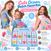 Patch brodé thermocollant ou à coudre, thème marin, motifs poissons, dauphins, étoiles de mer, style Kawaii, vente en gros