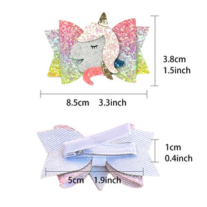 Pinza <span class=keywords><strong>para</strong></span> el pelo <span class=keywords><strong>de</strong></span> niña con diseño <span class=keywords><strong>de</strong></span> unicornio y helado, accesorio <span class=keywords><strong>para</strong></span> el pelo <span class=keywords><strong>de</strong></span> bebé, pinza <span class=keywords><strong>de</strong></span> pico <span class=keywords><strong>de</strong></span> pato <span class=keywords><strong>de</strong></span> cuero PU brillante <span class=keywords><strong>de</strong></span> cobertura completa - Product Image 4