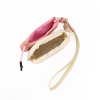 BEARKY Ensemble de mini-pochettes en nylon pour poignet, porte-monnaie zippé, étui porte-clés, sac de rangement de voyage portable et mignon avec sangle