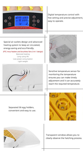 Vente d'usine WONEGG, mini incubateur d'œufs <span class=keywords><strong>de</strong></span> poulet, <span class=keywords><strong>de</strong></span> caille et <span class=keywords><strong>de</strong></span> <span class=keywords><strong>perroquet</strong></span>, incubateur automatique pour 50 œufs - Product Image 5
