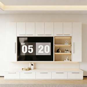 Mueble de TV Flotante de Madera Simple Personalizado BALOM con Sistema de Estantes de Pared con Iluminación LED, Mueble de TV para Dormitorio y Sala de Estar - Product Image 5