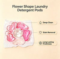 Lessive en capsules solubles en PVA à forme de fleur, conception multi-chambres, pour usine OEM personnalisée