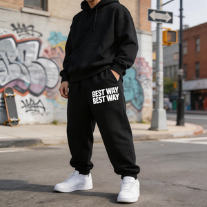 Pantaloni Sportivi Larghi <span class=keywords><strong>da</strong></span> <span class=keywords><strong>Uomo</strong></span> Stile Hip Hop con Logo Personalizzato Stampato per Streetwear - Produzione di Alta Qualità - Product Image 2