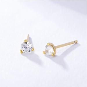 S925ファッションジュエリースターリングシルバーミニダイヤモンドスタッドピアス小さなCZクリスタルジルコンスタッドウェディングジュエリー - Product Image 3