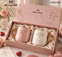 Ensemble de tasses à café pour couple en porcelaine avec bordure dorée, motif cœur rose et blanc, « Bonjour mon amour », 2 pièces, OEM, pour mariage