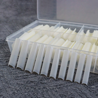 Vente d'usine 500PCS Conique Carré Cercueil Ongles Conseils No C Courbe XXL Tuyau D'eau Ongles En Gros Conception Naturelle pour Doigt