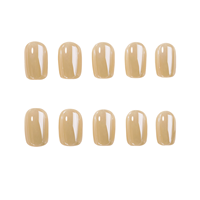 30 pièces de faux ongles à presser, art des ongles, ongles en acrylique, fournitures de beauté, couleur unie camel, ongles artificiels, ongles à presser personnalisés, carrés