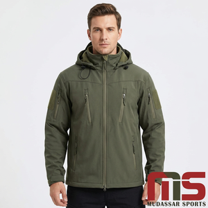 Veste d'hiver imperméable et respirante à capuche pour homme, en toile softshell fine, design personnalisé, pour la randonnée, coupe-vent, résistante à la pluie - Product Image 1