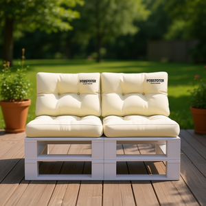 Coussin de palettes d'extérieur Piedstoter Crème 19,7 x 15,7 x 4,7 po en polyester matelassé rectangulaire toutes saisons - Product Image 2