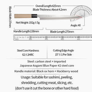 <span class=keywords><strong>Cuchillos</strong></span> Yanagiba de 270 mm en Oferta, <span class=keywords><strong>Cuchillos</strong></span> <span class=keywords><strong>Japoneses</strong></span> Hechos a Mano para Filetear, Cuchillo de Cocina para Sashimi - Product Image 6