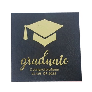 Tovaglioli <span class=keywords><strong>di</strong></span> <span class=keywords><strong>Carta</strong></span> Neri Personalizzati per Feste <span class=keywords><strong>di</strong></span> Laurea con Design Esclusivo - Product Image 1