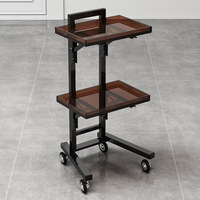 Chariot de Salon de Coiffure Pliable Haut de Gamme en Acier Inoxydable Doré – Mobilier de Salon de Beauté et de Barbier Mobile