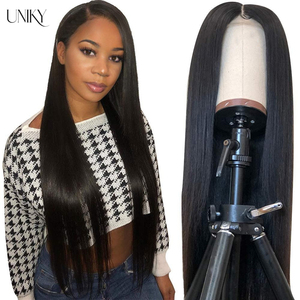 Perruque Lace Closure Wig 100% naturelle brésilienne — unice, perruque à Wave lisse, cheveux humains vierges crus, cuticules, sans traitement, nouvelle collection - Product Image 1