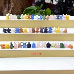 Personnalisé Pokemon Sculptures Cristaux En Gros En Vrac Pierres De Guérison Gemmes Méditation Spirituelle Fengshui Ornements