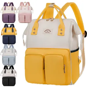 Logo Custom Mummy Travel Large Capacity Waterproof Oxford Cloth Polyester Carry Nursery Baby Backpack Mommy Diaper Bags For Mom