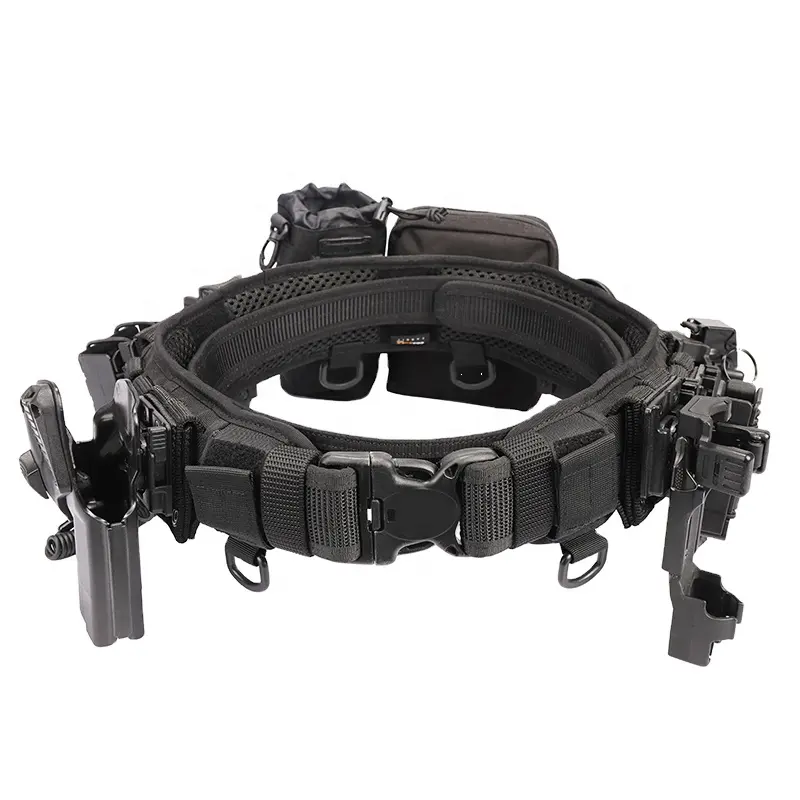 Yakeda Cinturones Tactico Battle Belt Setup Quick Attach & Release Rig System Padded Tactical Patrol Duty Belt Set