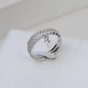 Anillo de Plata S925 Simple con Boca Abierta para Perlas DIY, Ajustable para Mujer, Accesorios de Joyería con Bandeja Vacía 256-Living Mouth - Product Image 3