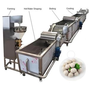 Machine automatique industrielle de fabrication de boulettes de viande pour la cuisson à la vapeur Boule de poisson Machine de refroidissement par ébullition Ligne de production - Product Image 3