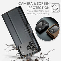 Étui portefeuille CaseMe de qualité avec protection RFID pour cartes de crédit, en cuir PU à fermeture magnétique automatique pour iPhone 18 Pro Max et iPhone 17