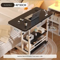 Bureau d'ordinateur mobile pour petite chambre, table de chevet relevable pour dortoir, idéal pour la maison et les étudiants, design simple