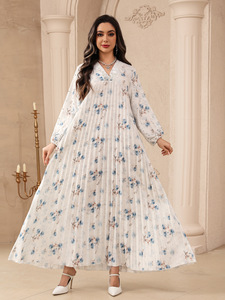 Vestidos Elegantes con Cuentas y Cuello en V para Mujer, Talla Única, <span class=keywords><strong>Kaftan</strong></span> Abaya de SunDA Fashion Brands para Eid, Ropa Islámica APIAI - Product Image 3