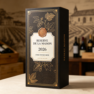 Scatola di Lusso Personalizzata con Stampa a Caldo per Vino da Vigneto, Produzione in 72 Ore, Scatola Biodegradabile in Cartone Ondulato per Bottiglie di Vino - Product Image 2