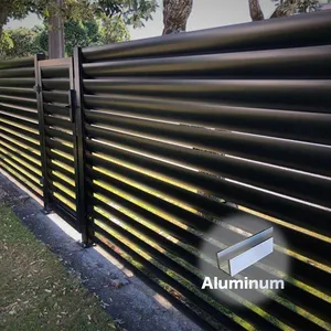 China White Palisade Garden Perimeter Outdoor Modern Design Safety Metal Privacy Slat Fence Panel Aluminum Louver Style Fencing
