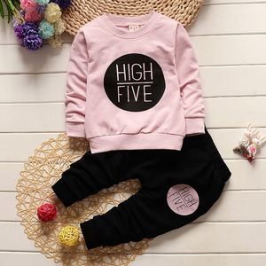 Conjunto de 11 Prendas de Vestir para Bebé Niña, Top de Manga Larga con Letras y Pantalones, 2 Piezas, Ropa Infantil para Primavera y Otoño - Product Image 1